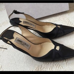 Jimmy Choo Black Leather High Heel 38.5